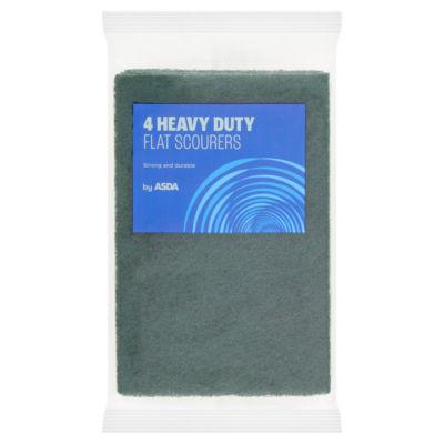 Asda 4 Heavy Duty Flat Scourers
