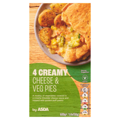 ASDA Creamy Cheese & Veg Pies 4 x 150g (600g)