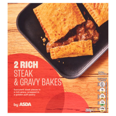 ASDA 2 Rich Steak & Gravy Bakes 280g