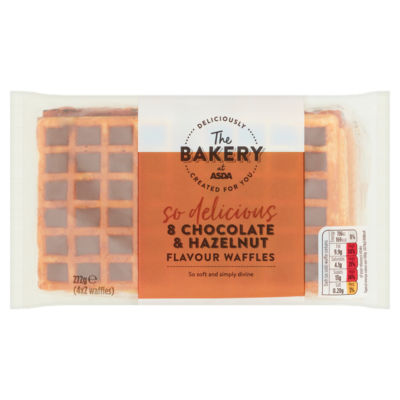 ASDA The Bakery 8 Chocolate & Hazelnut Flavour Waffles 272g