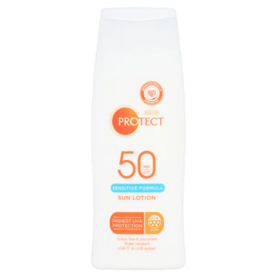 ASDA Protect Sensitive Formula Sun Lotion SPF50 High 200ml