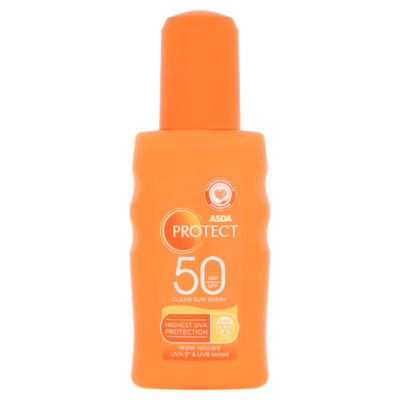 ASDA Protect Clear Sun Spray SPF50 High 200ml