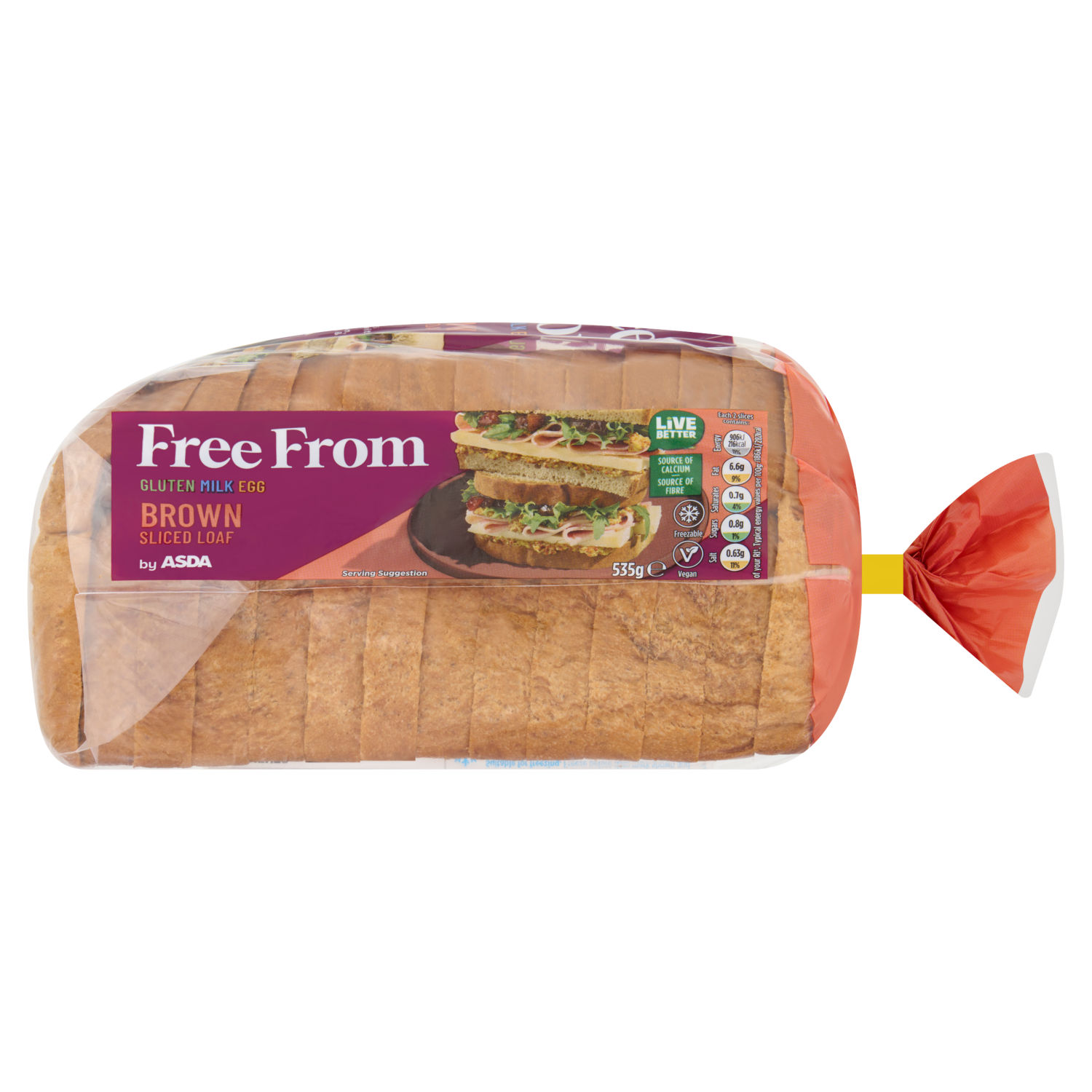 ASDA Free From Brown Sliced Loaf 535g