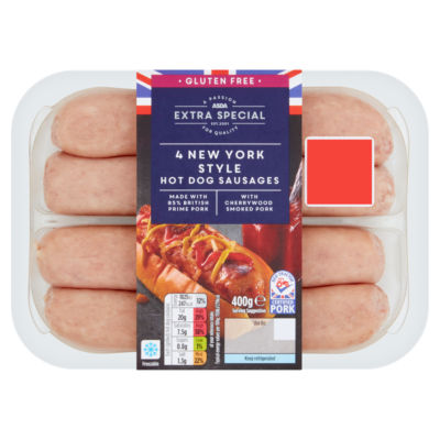 Asda Extra Special 4 New York Style Hot Dog Sausages