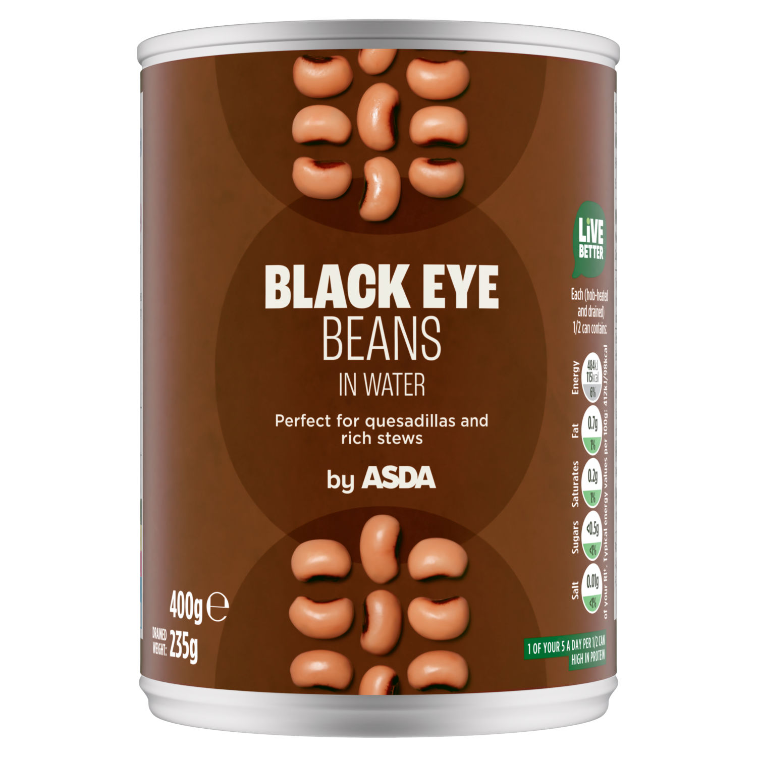 ASDA Black Eye Beans in Water Canned Beans 400g