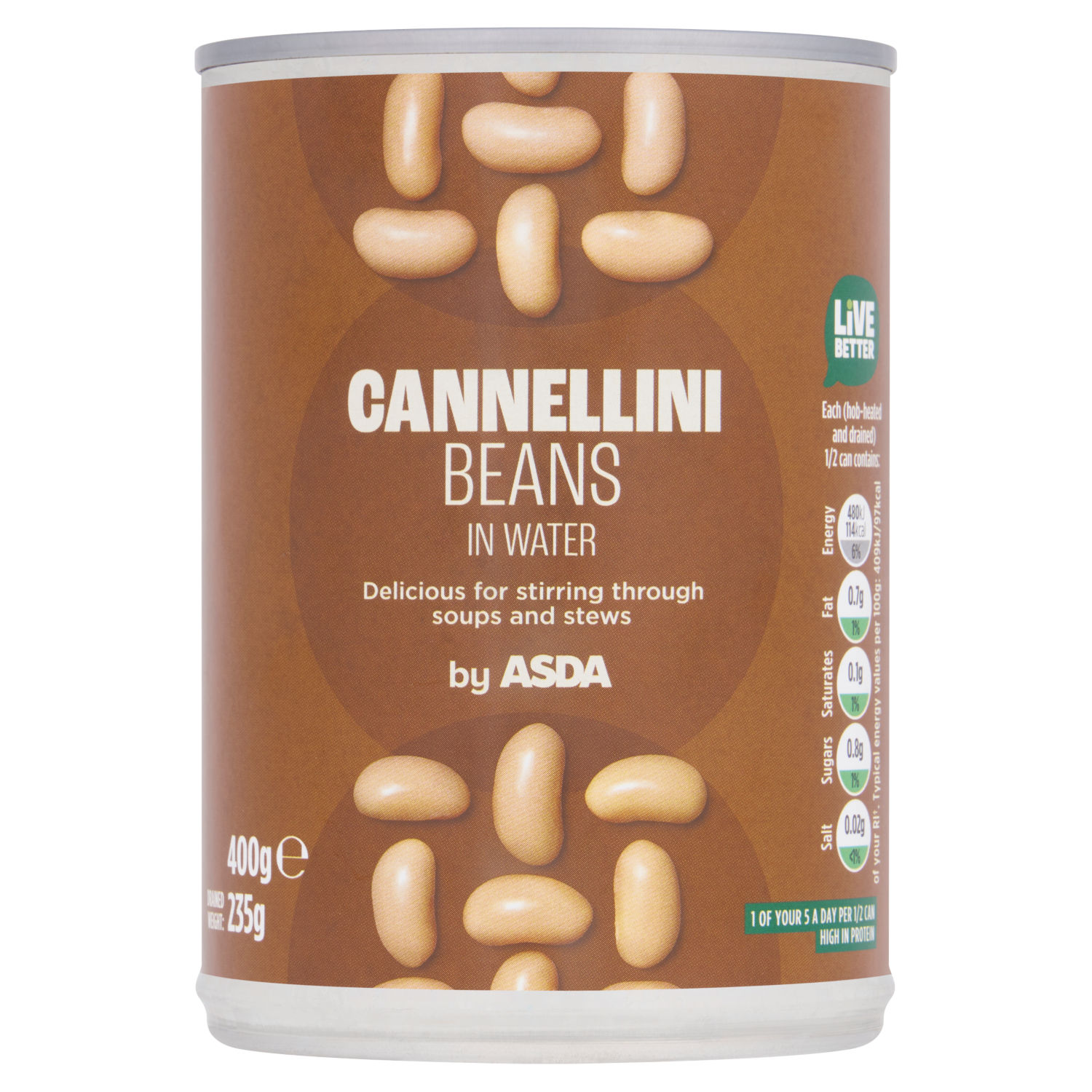 ASDA Cannellini Beans in Water Canned Beans 400g