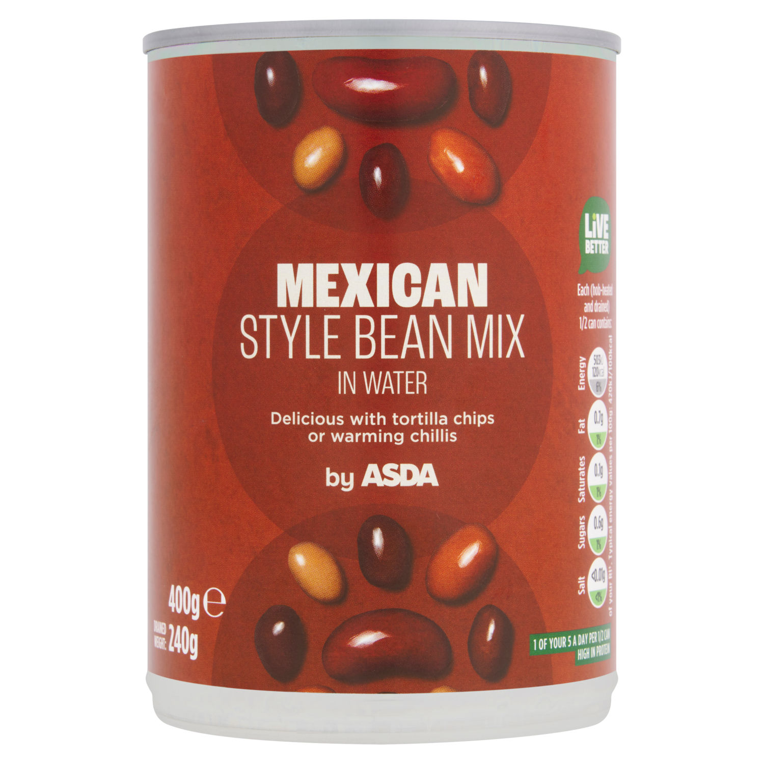 ASDA Mexican Style Bean Mix in Water 400g Mixed Beans