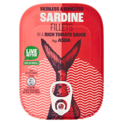 ASDA Sardines Fillets in a Rich Tomato Sauce 106g
