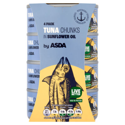 Asda Tuna Chunks In Sunflower Oil 580G (4 X 145G)