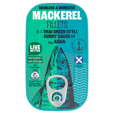 ASDA Mackerel Fillets in a Thai Green Style Curry Sauce 125g