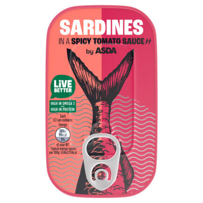 Asda Sardines In A Spicy Tomato Sauce 120G
