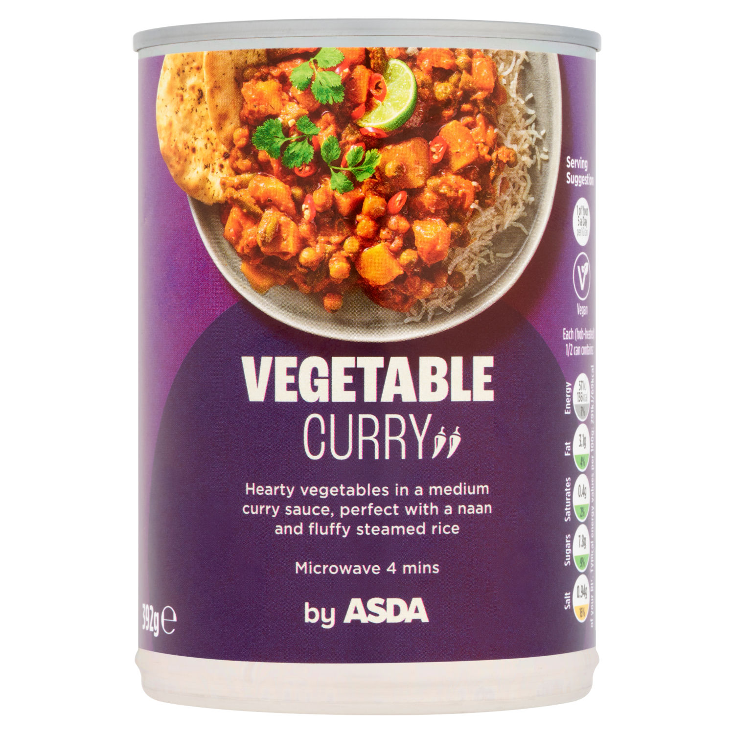 ASDA Vegetable Curry Ready Meal 392g