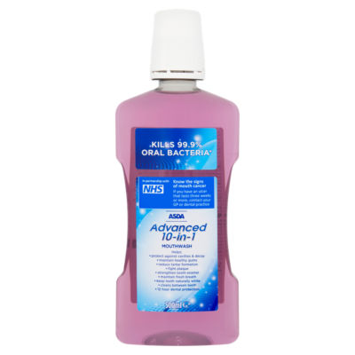 ASDA Advanced 10-in-1 Mouthwash 500ml