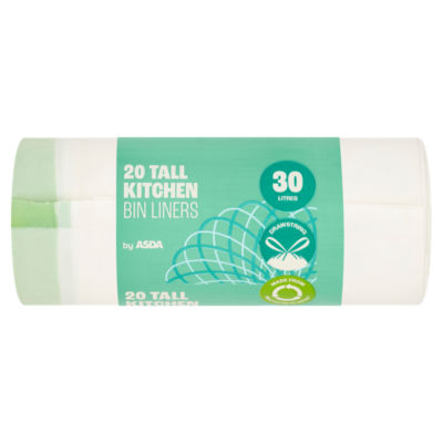 ASDA 20 Tall Kitchen Bin Liners 30 Litres
