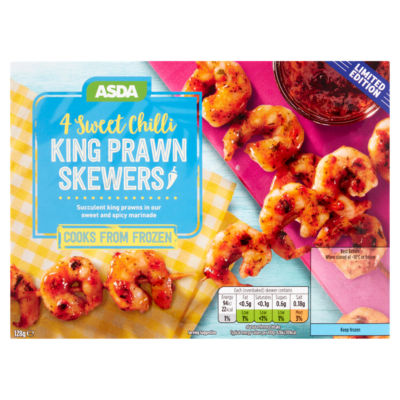 ASDA Limited Edition 4 Sweet Chilli King Prawn Skewers