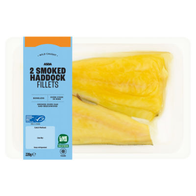 ASDA 2 Smoked Haddock Fillets 220g