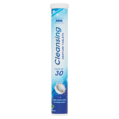 ASDA 30 Cleansing Denture Tablets Mint Flavour
