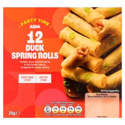 ASDA 12 Duck Spring Rolls 216g
