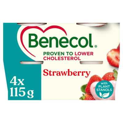 Benecol Strawberry Yogurt 4x115g