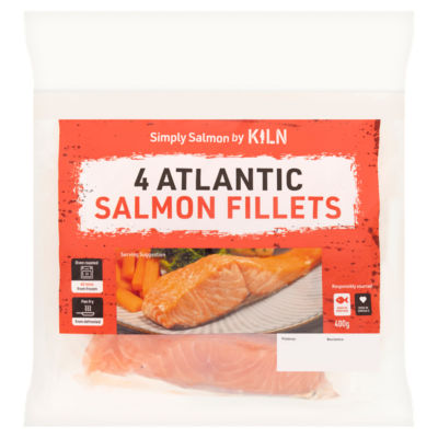 Kiln 4 Atlantic Salmon Fillets 400g - ASDA Groceries