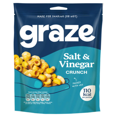 Graze Salt & Vinegar Crunch Protein Sharing Bag Snack 100G
