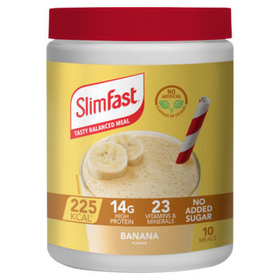 SlimFast Meal Replacement Shake Powder Tin, Banana Flavour, 10 meals, 365g