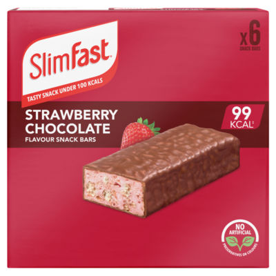 Snack Bars, Chocolate Strawberry Flavour, 6 bars, 25g