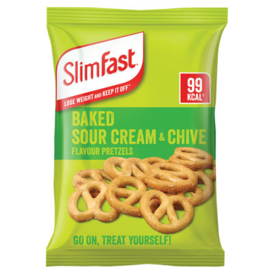 SlimFast baked sour cream chive flavour pretzels
