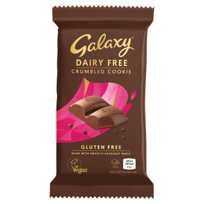Galaxy Dairy Free & Vegan Crumbled Cookie Choclate Bar 100g