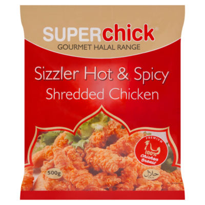 Super Chick Sizzler Hot & Spicy Shredded Chicken 500g