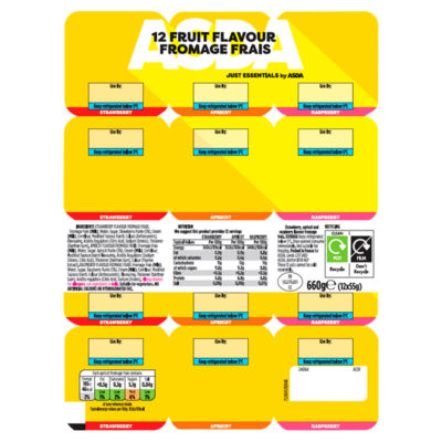 Just Essentials By Asda 12 Fruit Flavour Fromage Frais