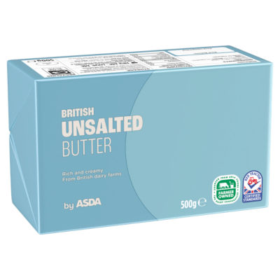 ASDA British Unsalted Butter 500g, folic acid free