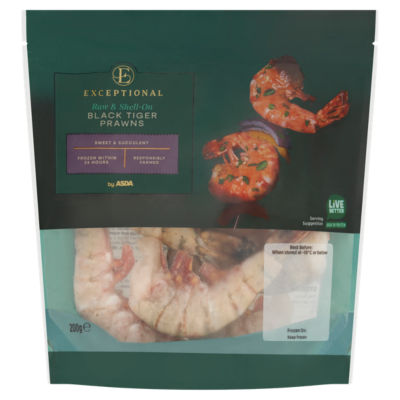 ASDA Extra Special Black Tiger Prawns 200g