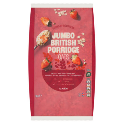 ASDA Jumbo British Porridge Oats 1kg, folic acid free