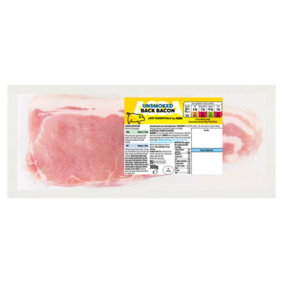 JUST ESSENTIALS by ASDA Just Essentials by  Unsmoked Back Bacon 300g