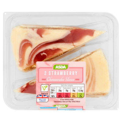 The BAKERY at ASDA The Bakery at  Strawberry Cheesecake Slices 190g (2 x 95g)