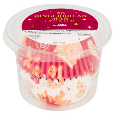 ASDA 50 Gingerbread Man Cupcake Cases