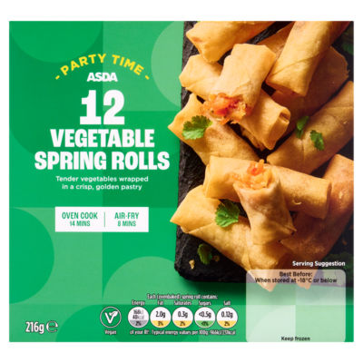 ASDA 12 Party Time Vegetable Spring Rolls 216g