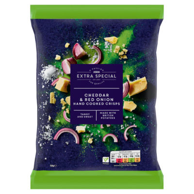ASDA Extra Special Cheddar & Red Onion Hand Cooked Sharing Crisps - ASDA Groceries