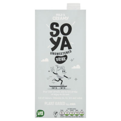 ASDA Plant Based Soya Unsweetened 1 Litre