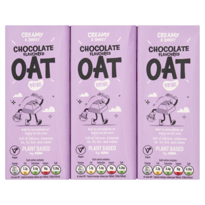 Plant Based By Asda Plant Based Chocolate Flavoured Oat Drink 200Ml