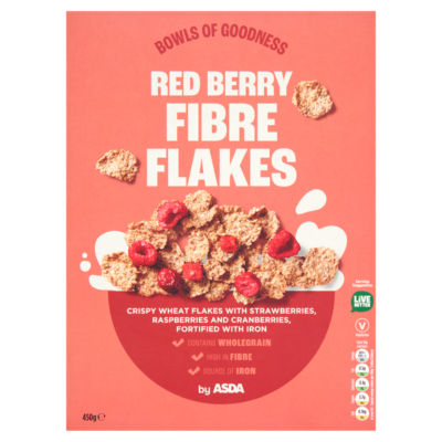 Asda Red Berry Fibre Flakes 450G
