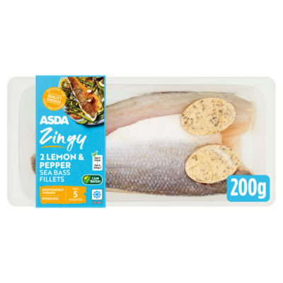 ASDA Zingy 2 Lemon & Pepper Sea Bass Fillets