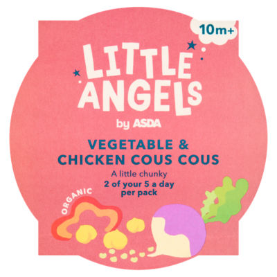LITTLE ANGELS by ASDA Little Angels by  Organic Vegetable & Chicken Cous Cous 10m+ 190g