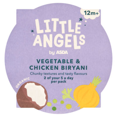 LITTLE ANGELS by ASDA Little Angels Organic Vegetable & Chicken Biryani 12+ Months 200g
