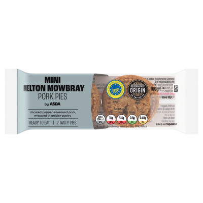 ASDA 2 Mini Melton Mowbray Pork Tasty Pies 100g