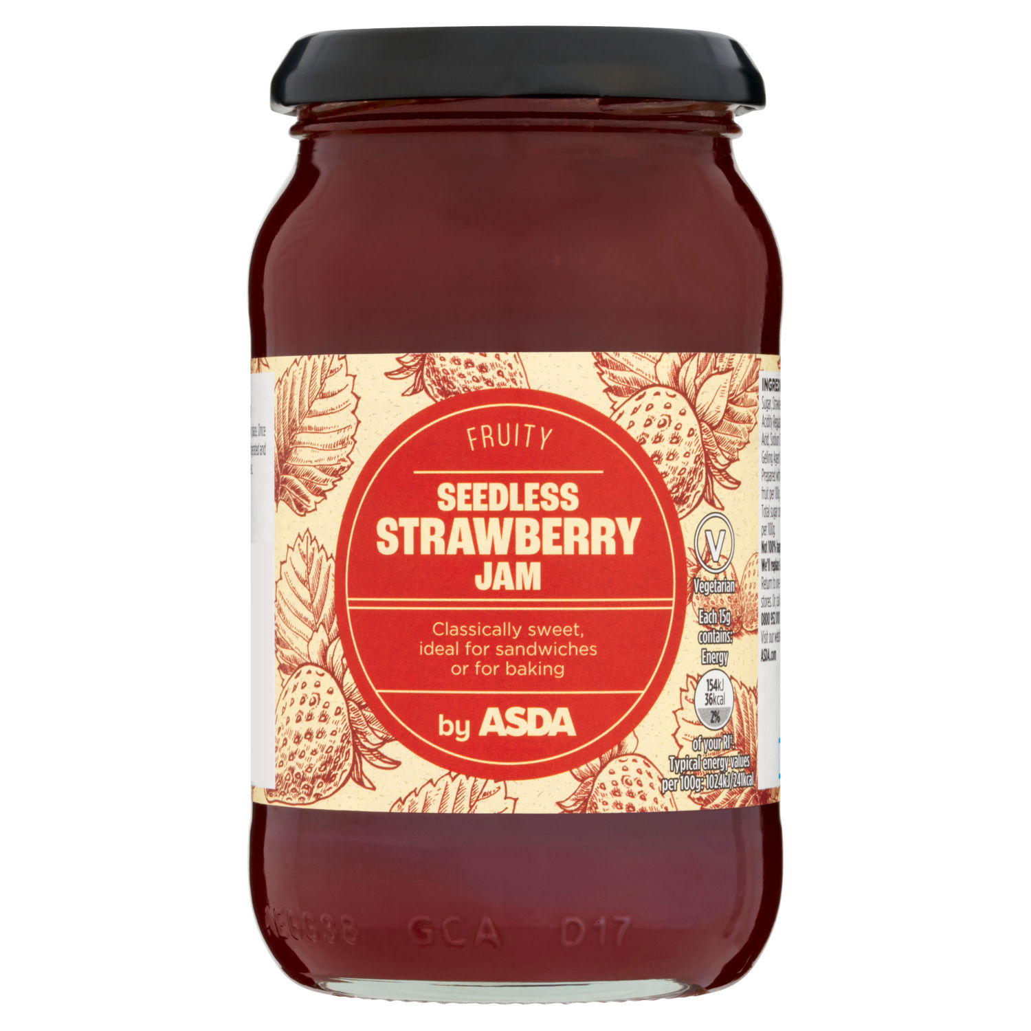 Asda Fruity Seedless Strawberry Jam 454g