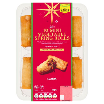 ASDA Jolly 10 Mini Vegetable Spring Rolls 180g