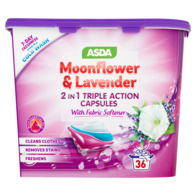 ASDA Moonflower & Lavender 2 in 1 Triple Action Capsules 36 x 24.5g (882g)