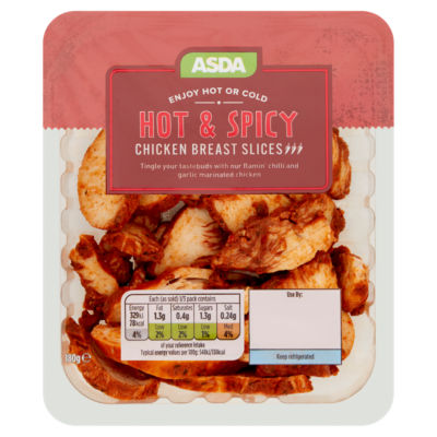 ASDA Hot & Spicy Chicken Breast Slices 180g